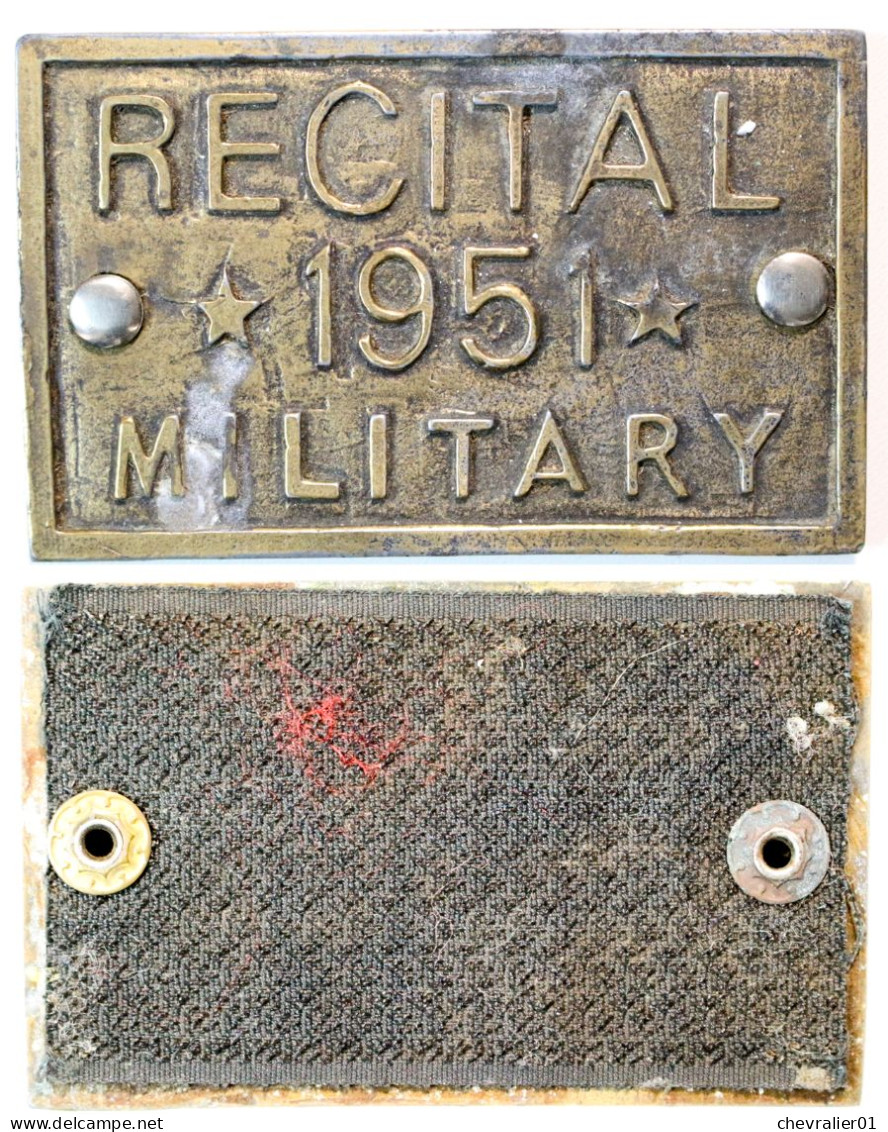 Militaria_plaque Métallique De Récital Militaire 1951_20-24 - Altri & Non Classificati