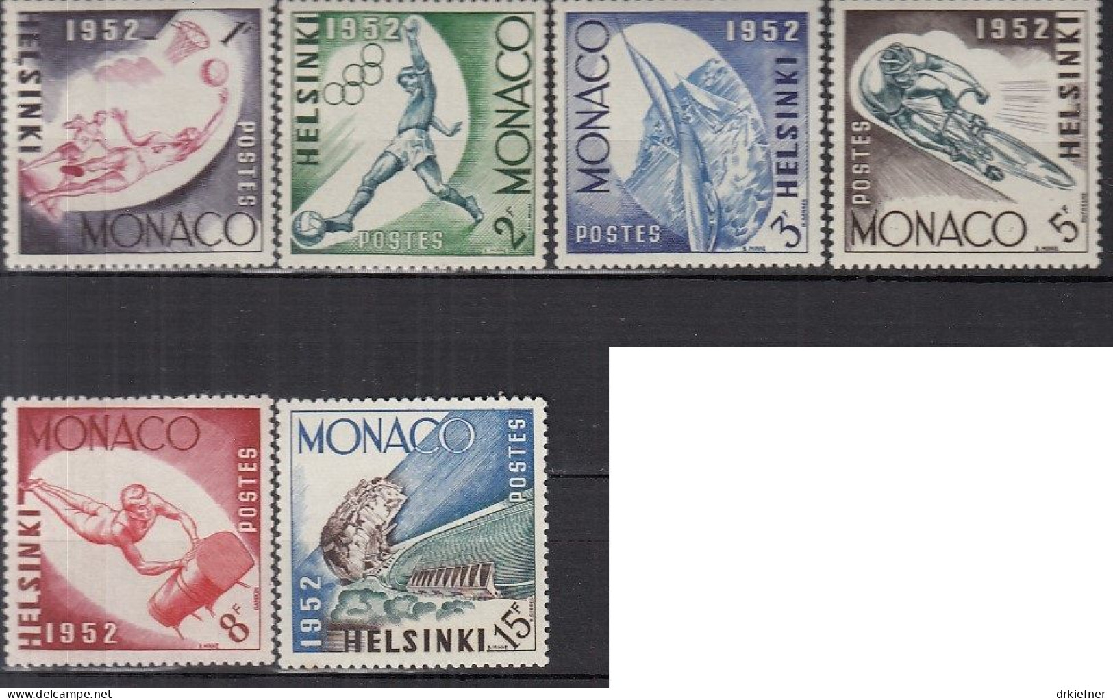 MONACO  458-463, Postfrisch **/*, Olympische Sommerspiele Helsinki, 1953 - Ungebraucht