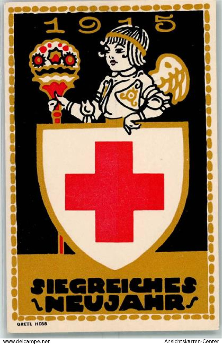 13235107 - Sign. Gretl Hess  Siegreiches Neujahr AK - Red Cross