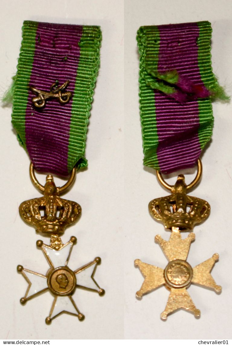 Médaille-BE-309-di_Médaille Vétérans Léopold 3 40-45_WW2_diminutif_version Militaire_D - Belgien
