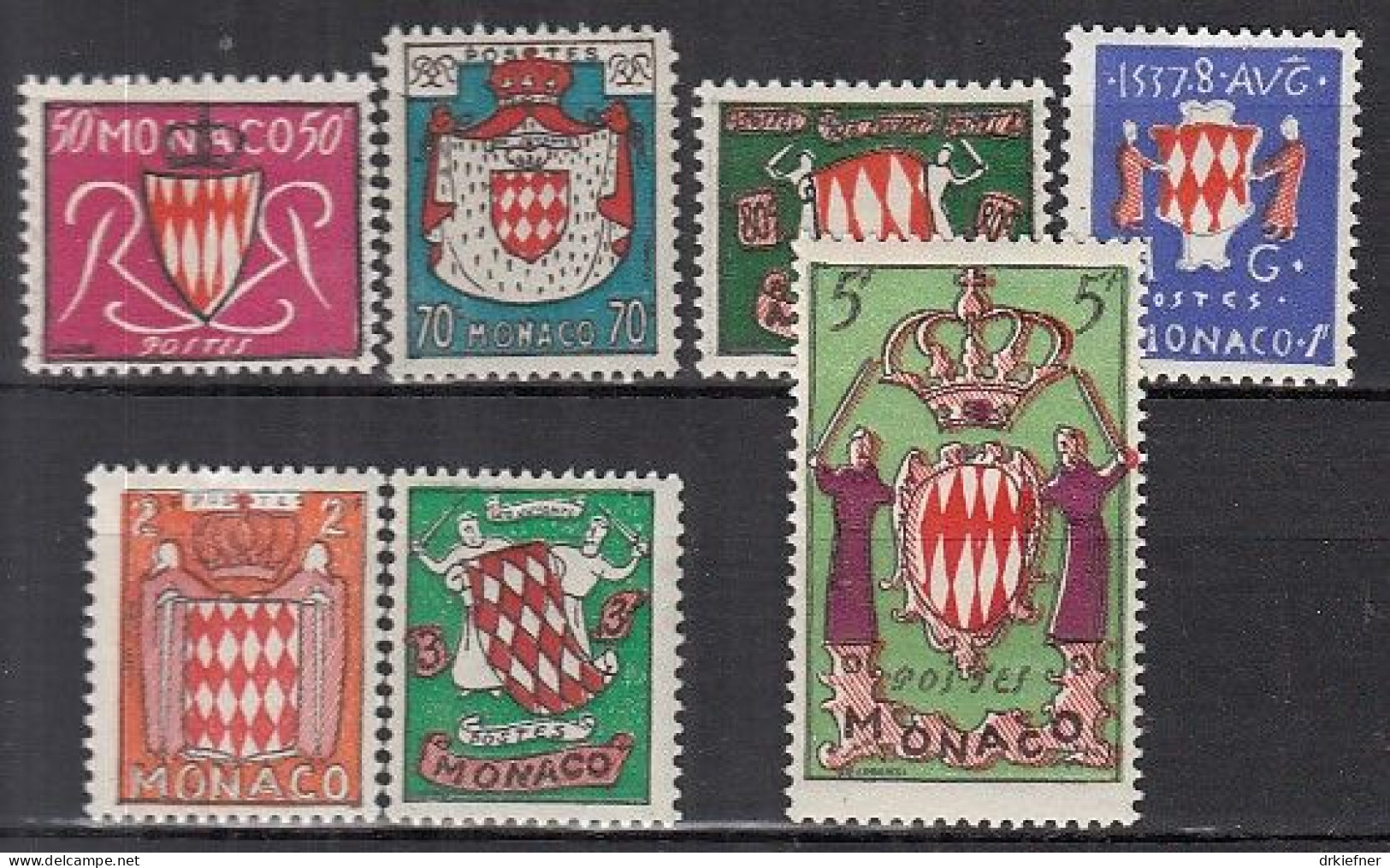 MONACO  479-485, Postfrisch **, Staatswappen, 1954 - Unused Stamps