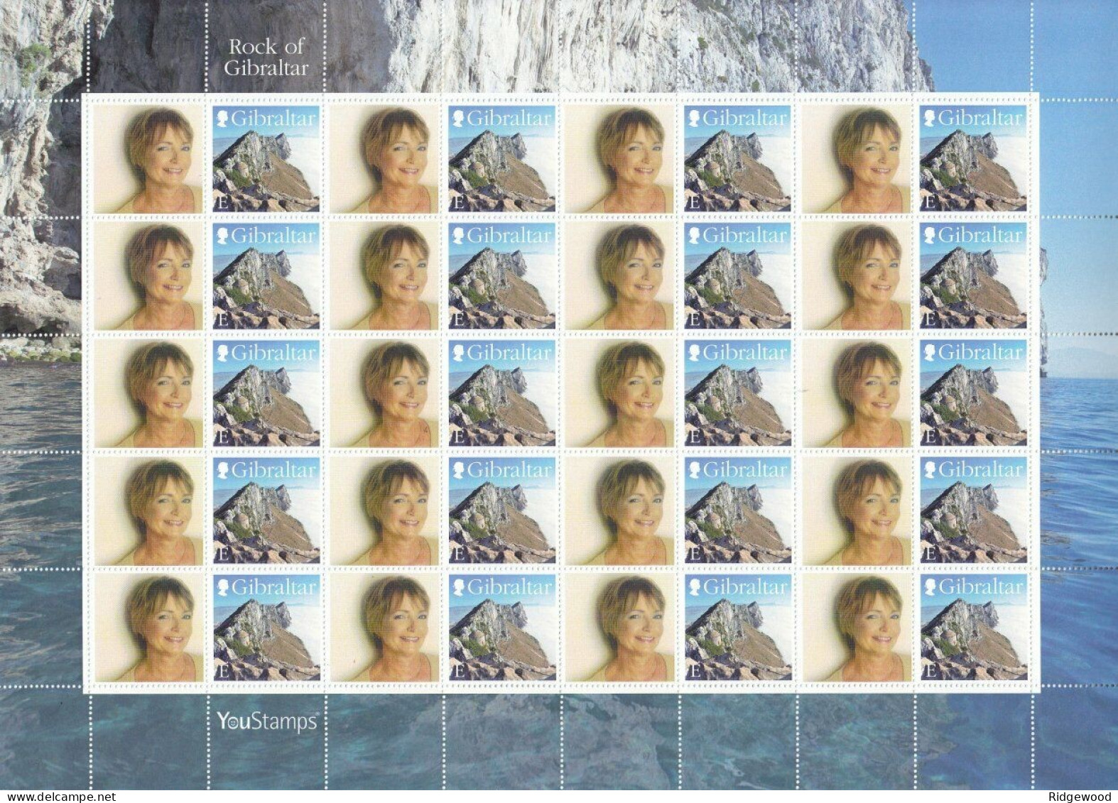 2015 Gibraltar - YouStamps© Stamp Sheet - Personalised "Rock Of Gibraltar" : 20 X E - MNH - Gibraltar