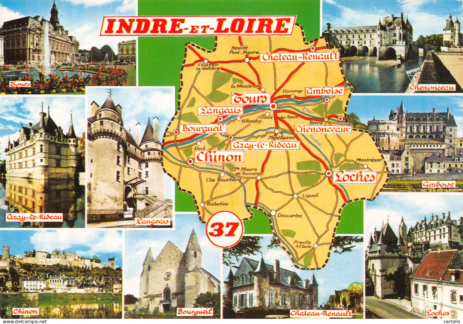 37-L INDRE ET LOIRE MULTIVUES-N°C4105-C/0131 - Other & Unclassified