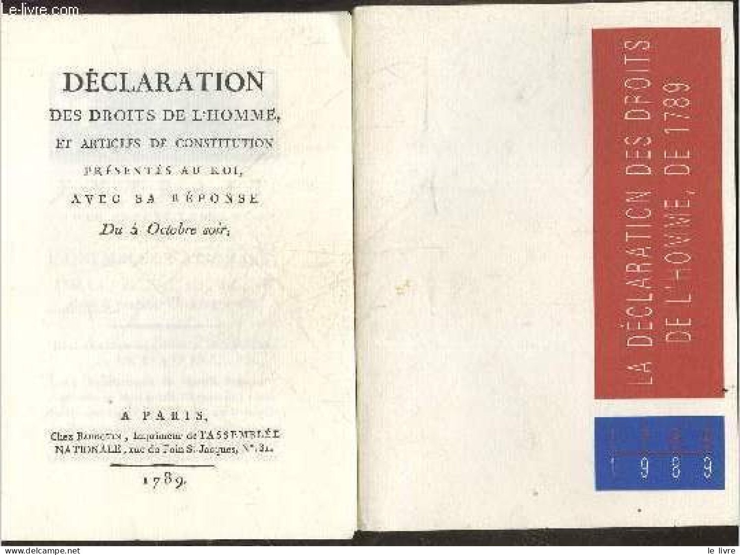 La Declaration Des Droits De L'homme De 1789 - 1789/1989 - COLLECTIF - 1989 - Politica
