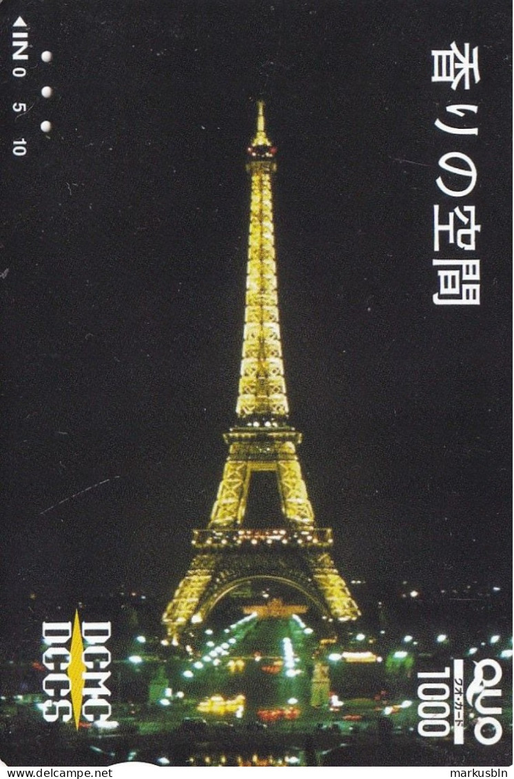 Japan Prepaid Quo Card 1000 - Paris Eiffel Tower By Night France - Japon
