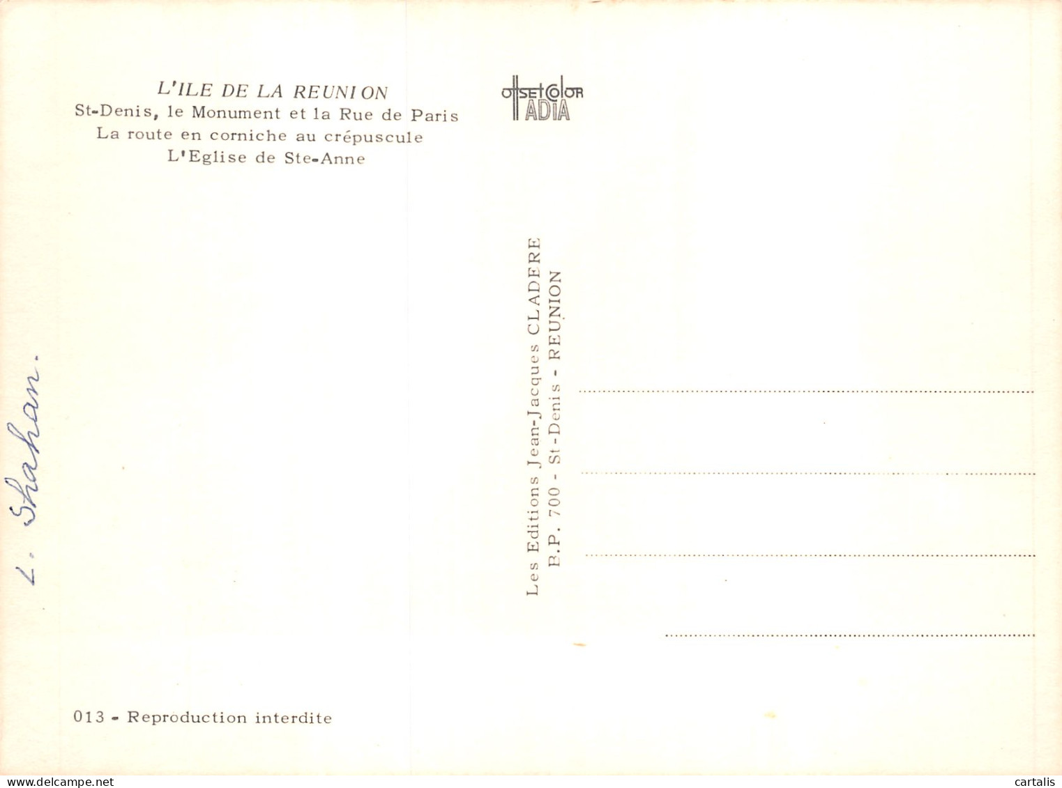 REU-ILE DE LA REUNION SAINT DENIS-N°C4105-D/0387 - Other & Unclassified