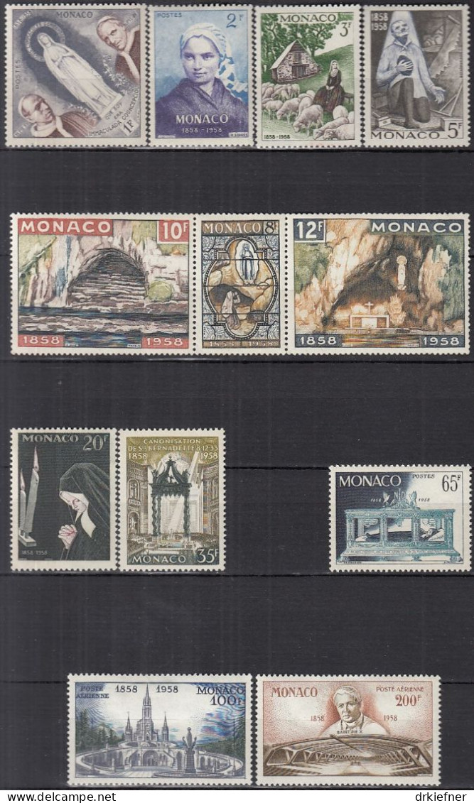 MONACO  590-598, 600-602, Postfrisch **/*, Lourdes, 1958 - Neufs