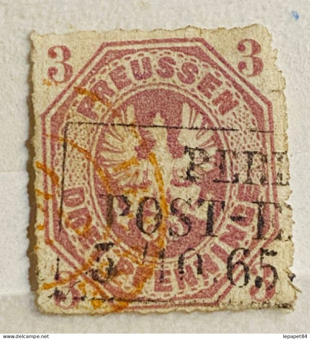 Prusse/ Preussen YT N° 14 Oblitéré / Used Cachet Jaune - Afgestempeld