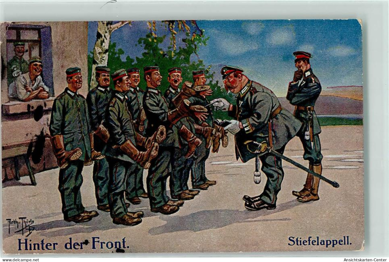 39194807 - Serie 167/3  Hinter Der Front , Stiefelappell  WK I - Thiele, Arthur