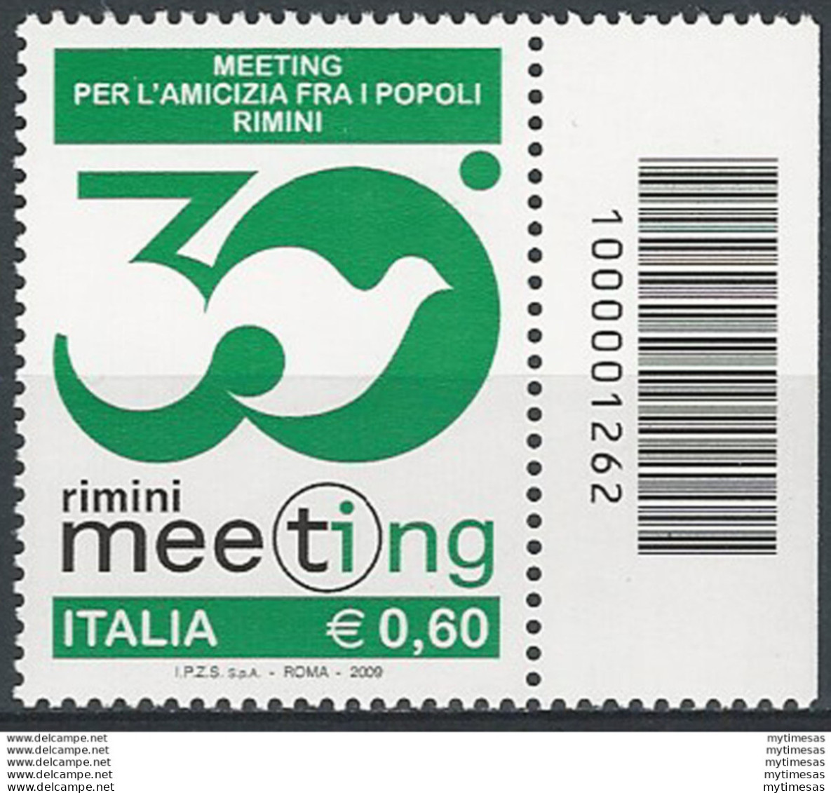 2009 Italia "amicizia Tra I Popoli" Codice A Barre MNH Unif. 3166cb - Autres & Non Classés