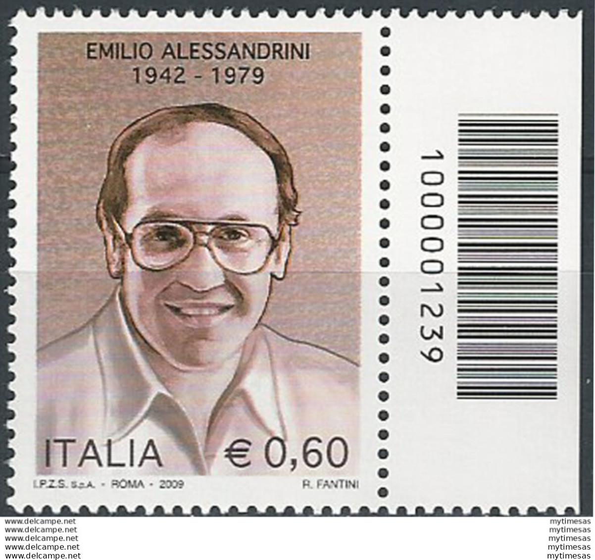 2009 Italia Emilio Alessandrini Codice A Barre MNH Unif. 3170cb - Andere & Zonder Classificatie