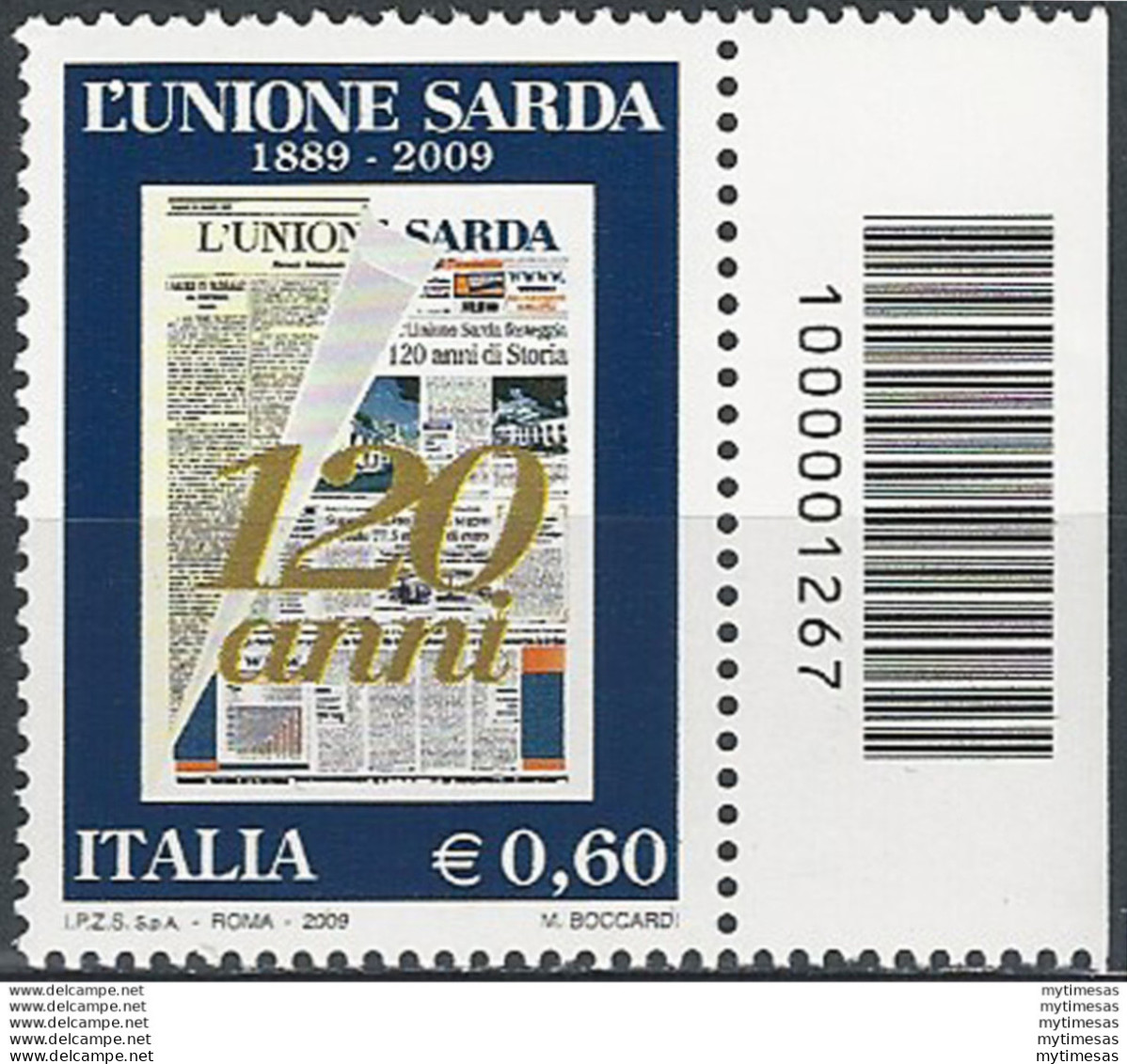 2009 Italia Unione Sarda Codice A Barre MNH Unif. 3173cb - Andere & Zonder Classificatie