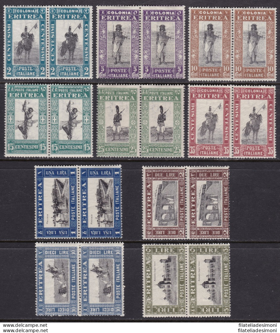 1930 ERITREA, N° 155/164  10 Valori  MNH/** COPPIA ORIZZONTALE - Eritrea