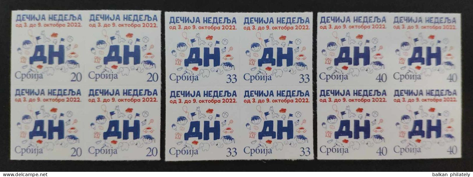 Serbia 2022 Children Week Giraffes Birds Rocket Cars Ducks Elephants Dogs Tax Charity Surcharge Self-adhesive Sticker - Serbien