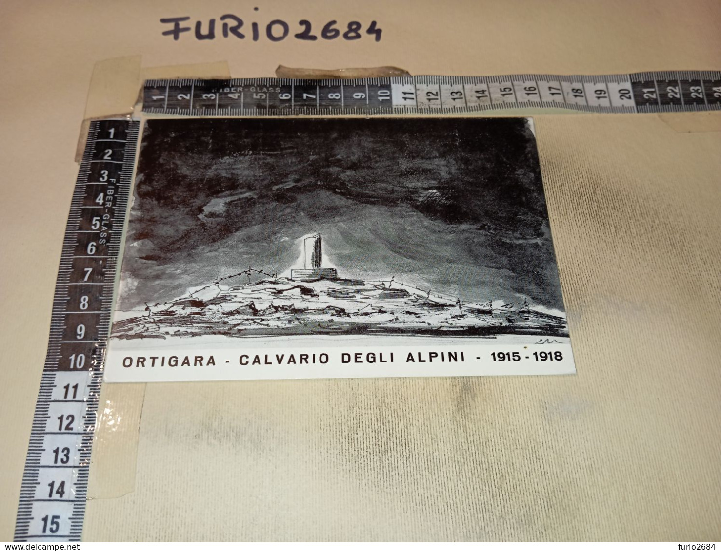 MX00106 ASIAGO 1970 TIMBRO ANNULLO PELLEGRINAGGIO ALPINI ALL'ORTIGARA CALVARIO DEGLI ALPINI BOZZETTO DI G. LORENZONI - 1961-70: Marcophilie
