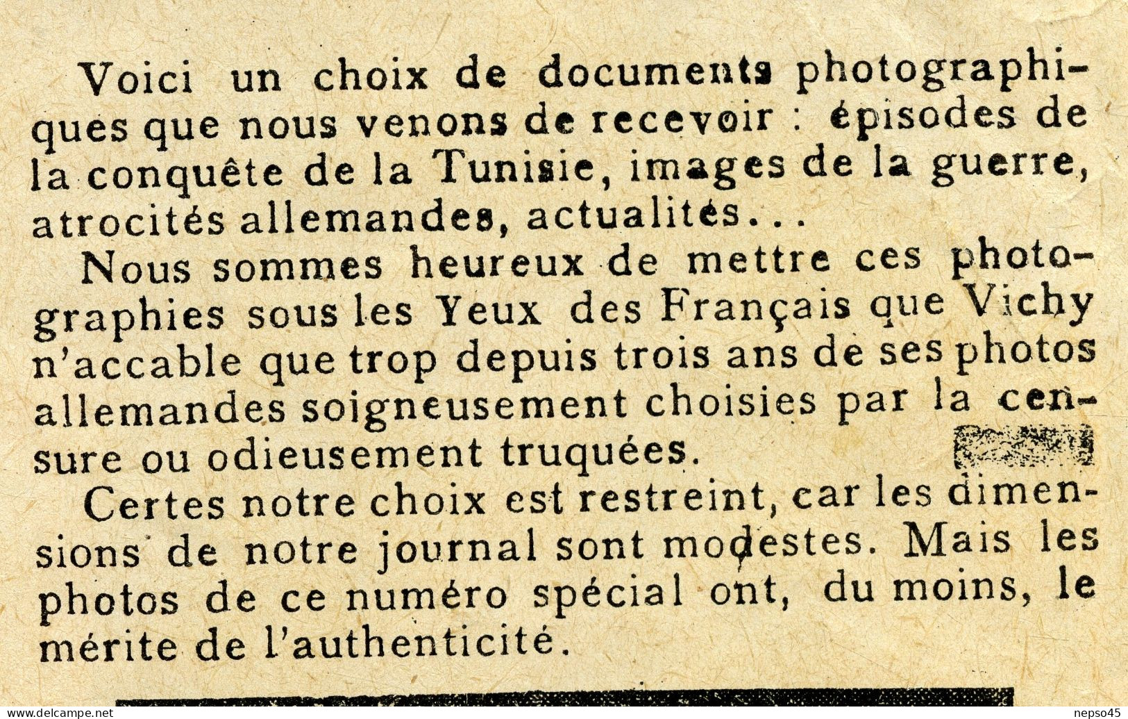 Journal.Organe Des Mouvements De Résistance Uni.Edition Zone Sud.année 1943.Libération Numéro Spécial.Propagande Alliés. - Francés