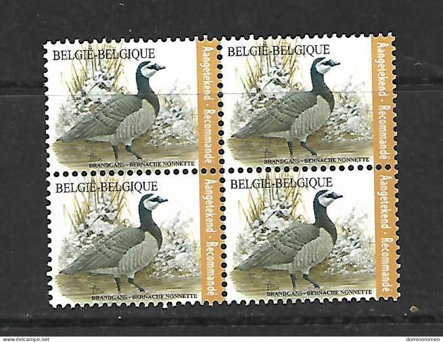 OCB 4912 Postfris Zonder Scharnier ** In Blok Van 4 - 1985-.. Oiseaux (Buzin)