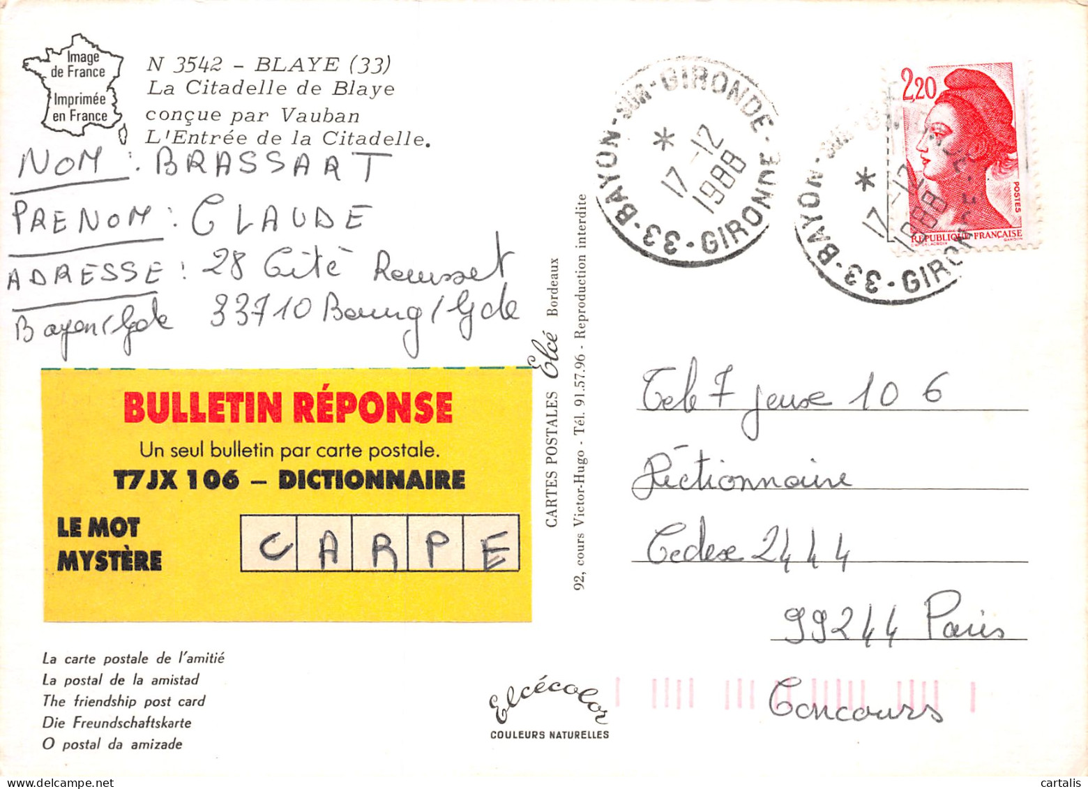 33-BLAYE-N°C4109-D/0199 - Blaye