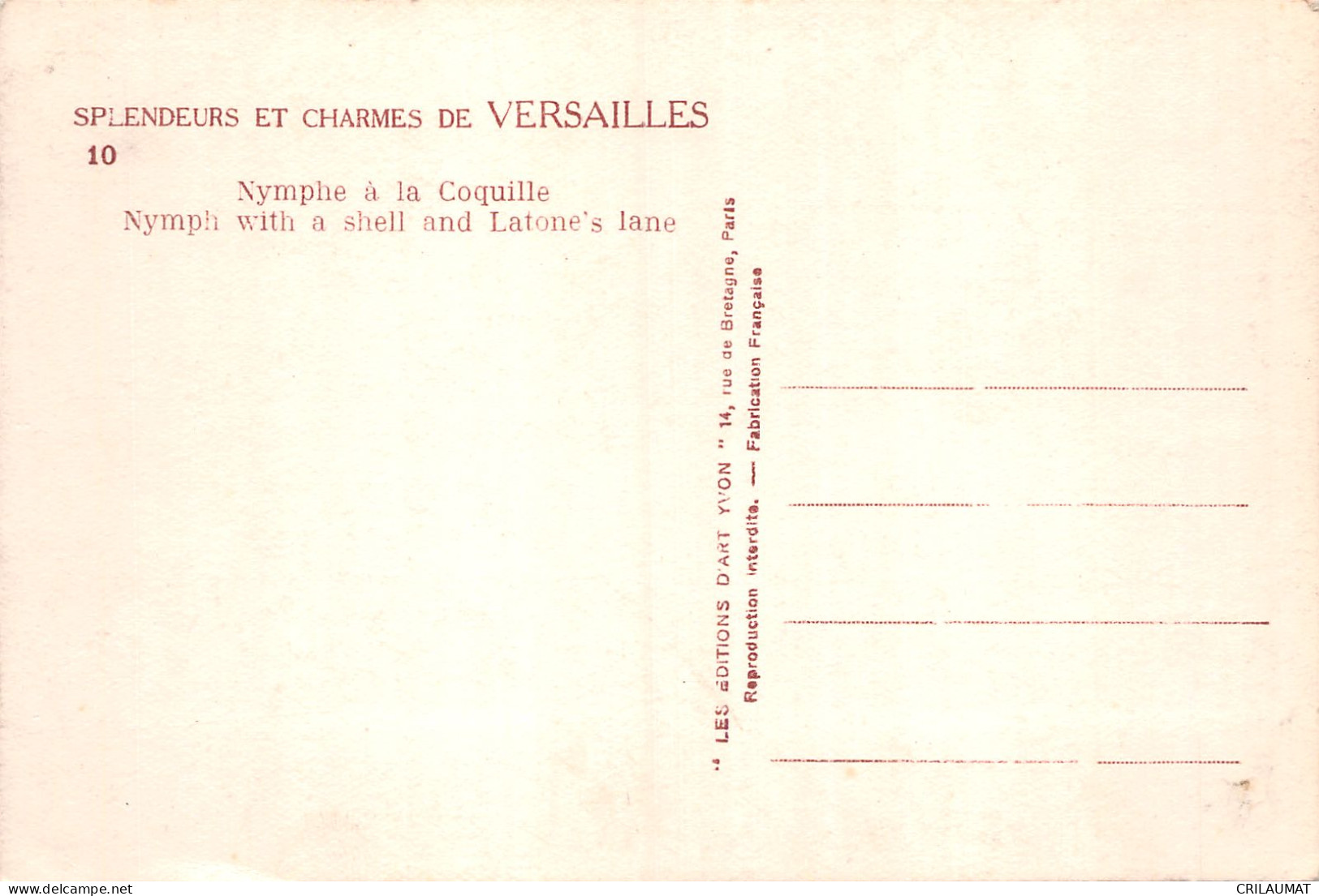 78-VERSAILLES NYMPHE A LA COQUILLE-N°LP5120-F/0151 - Versailles (Kasteel)