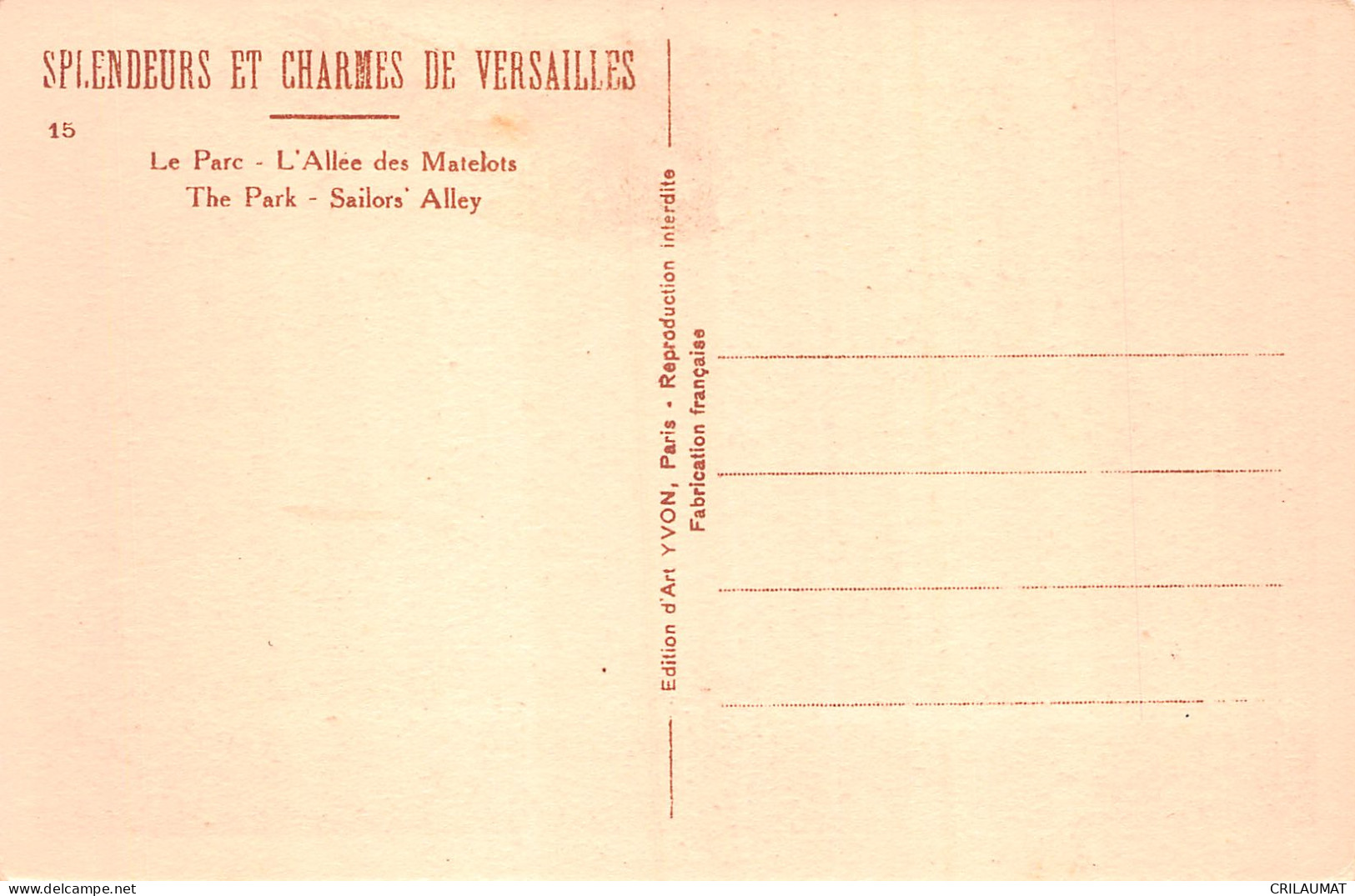78-VERSAILLES LE PARC-N°LP5120-E/0387 - Versailles (Kasteel)