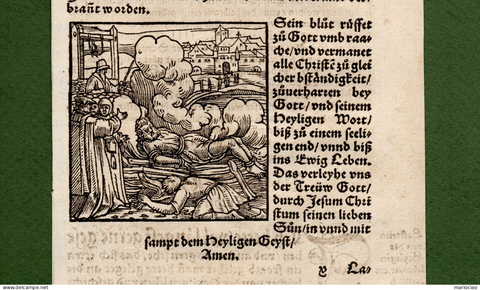 ST-DE Martin Luthers Protestantische Reformation Tod Hinrichtungen Holzschnitt 1557 Ludwig Rabus #B - Stiche & Gravuren