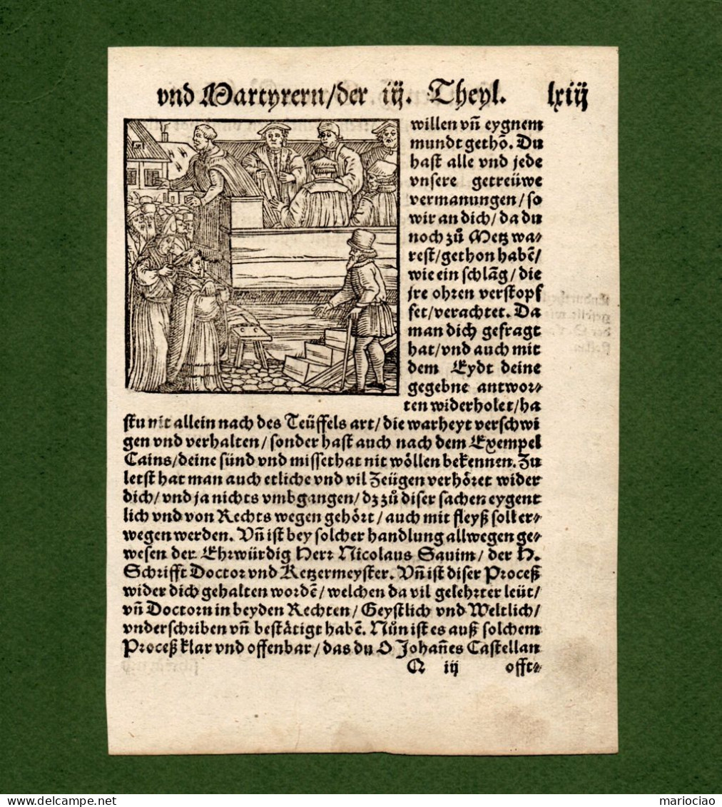 ST-DE Martin Luthers Protestantische Reformation Tod Hinrichtungen Holzschnitt 1557 Ludwig Rabus #F - Estampes & Gravures