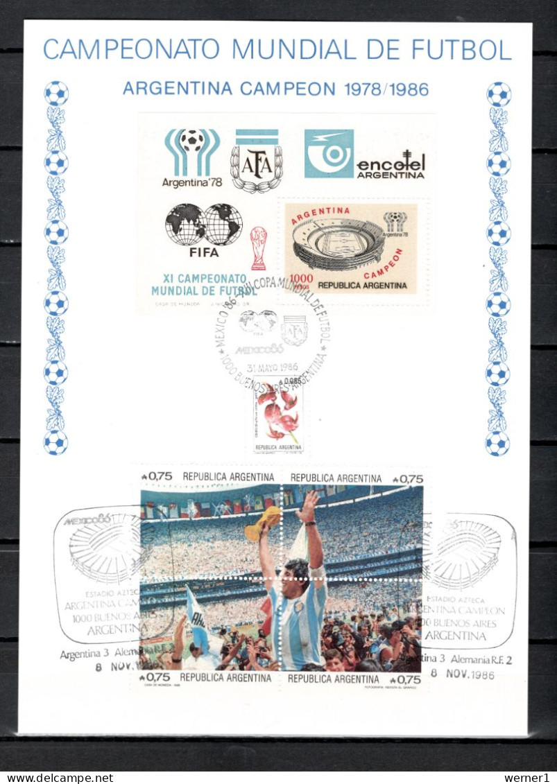 Argentina 1986 Football Soccer World Cup Commemorative Print - 1986 – México