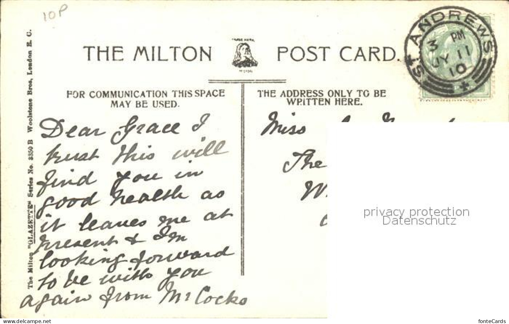 11732803 Kirkcaldy Tramway Milton Post Card Kirkcaldy - Other & Unclassified