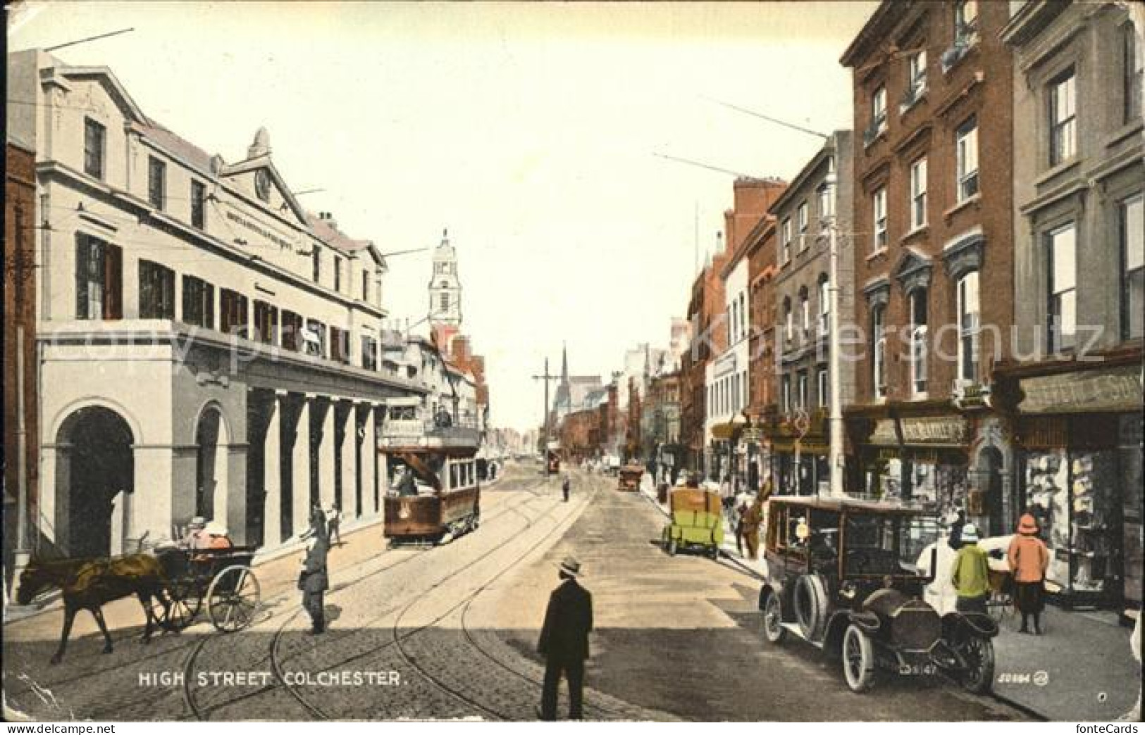 11732800 Colchester High Street Tramway Automobile Pferdefuhrwerk  - Autres & Non Classés