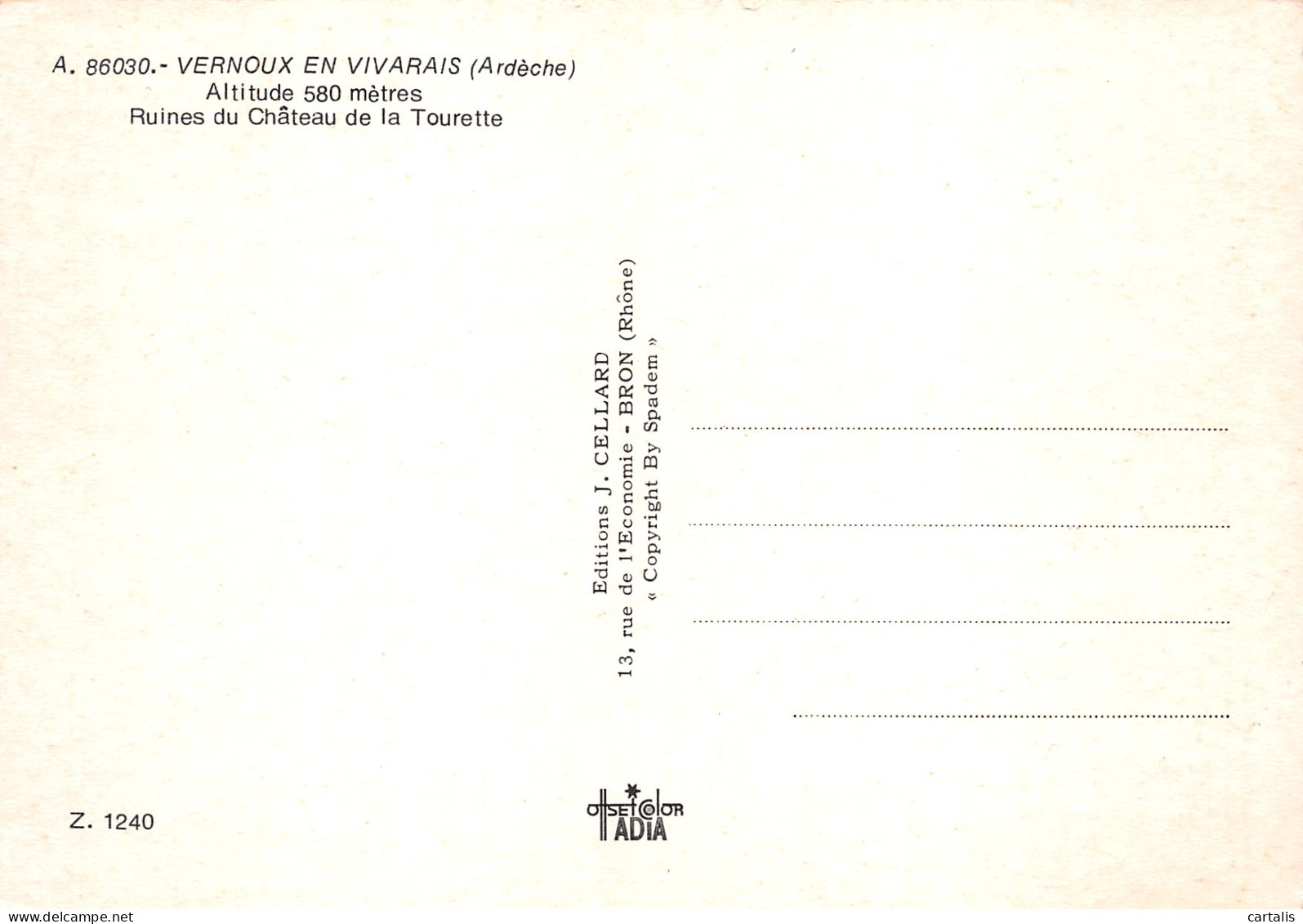 07-VERNOUX EN VIVARAIS LE CHATEAU DE LA TOURETTE-N°C4111-D/0399 - Vernoux
