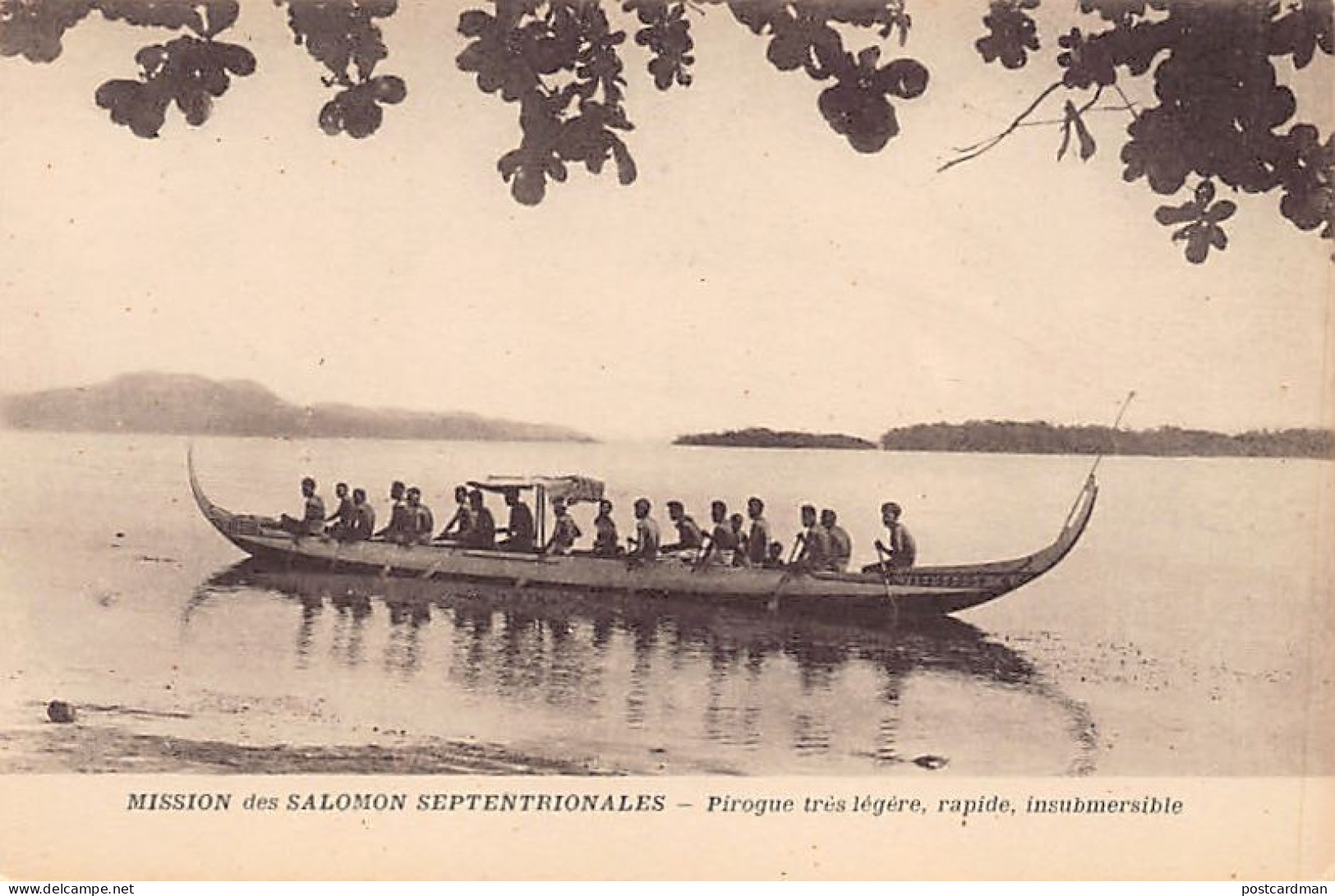 Papua New Guinea - Native Pirogue - Publ. Mission Des Salomon Septentrionales  - Papouasie-Nouvelle-Guinée