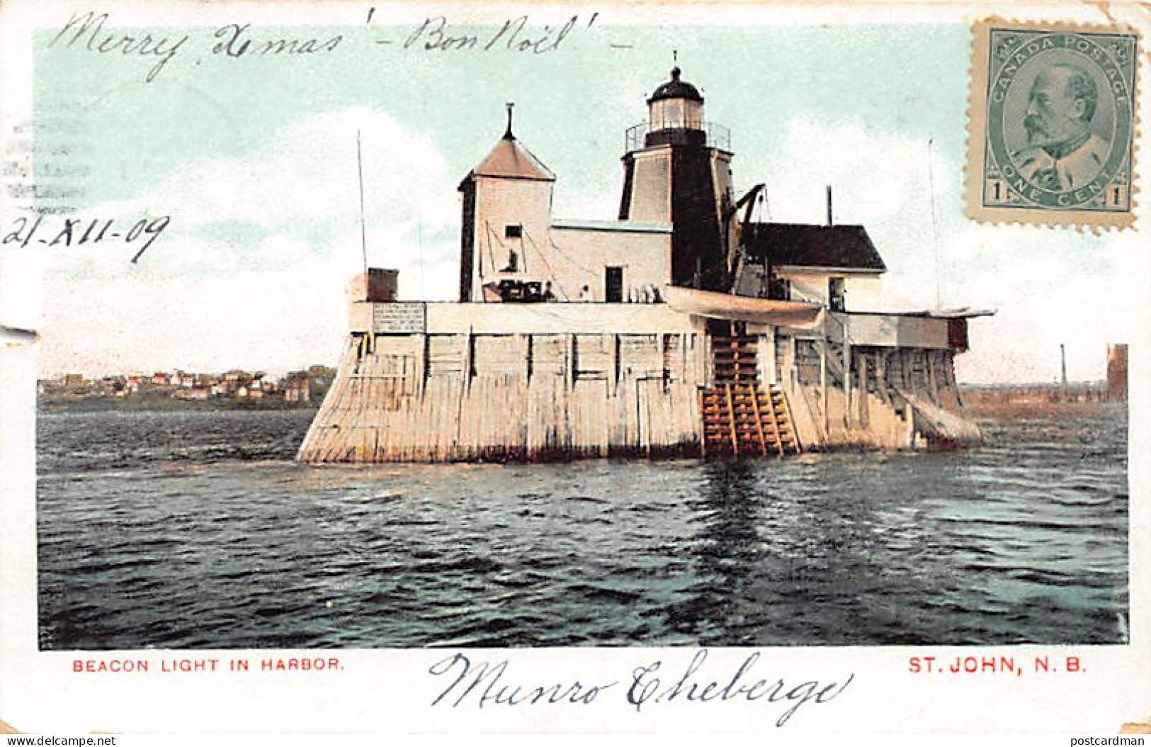 Canada - ST. JOHN (NB) - Beacon Lighthouse In Harbor - Publ. Montreal Import Co. 931 - St. John
