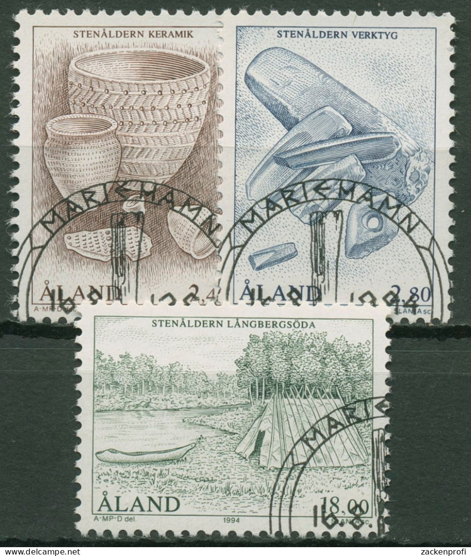 Aland 1994 Steinzeit 88/90 Gestempelt - Ålandinseln