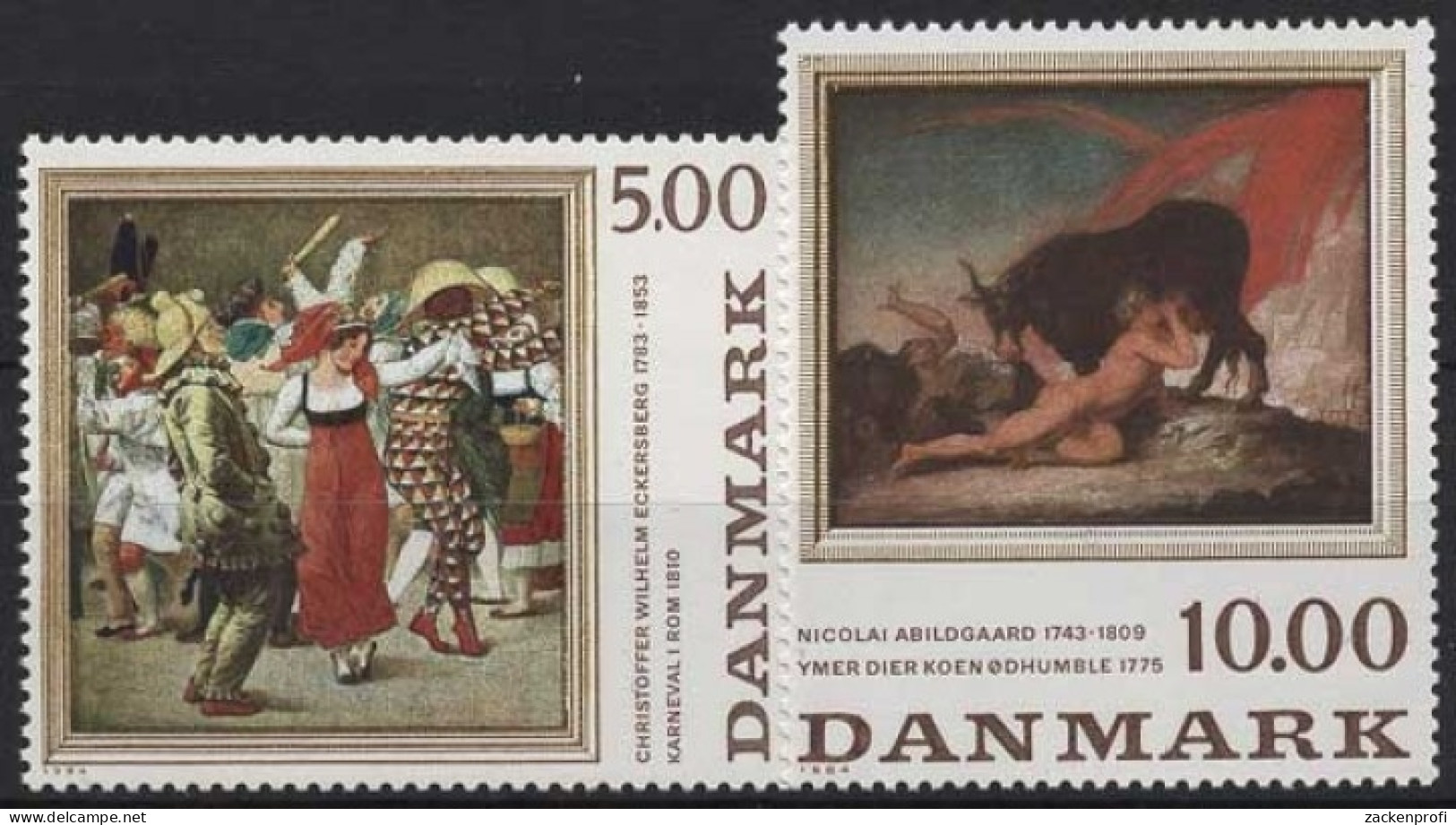 Dänemark 1984 Gemälde Karneval In Rom Von Eckersberg 819/20 Postfrisch - Unused Stamps