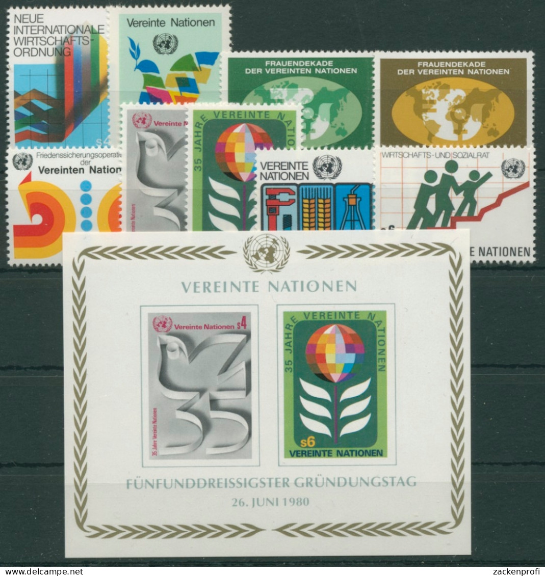 UNO Wien Jahrgang 1980 Komplett Postfrisch (G14432) - Unused Stamps