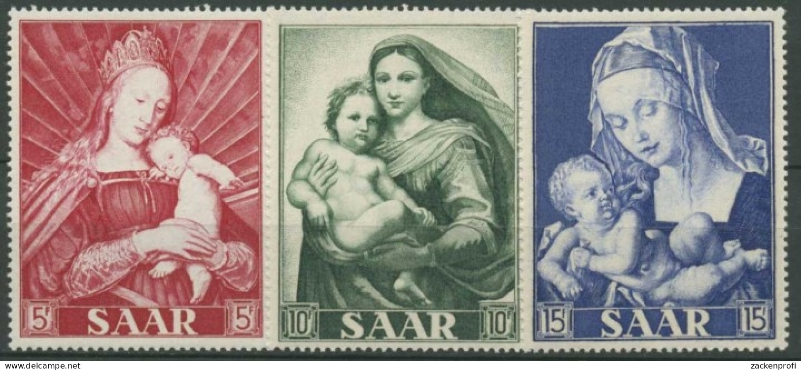 Saarland 1954 Marianisches Jahr: Gemälde 351/53 Postfrisch - Ungebraucht