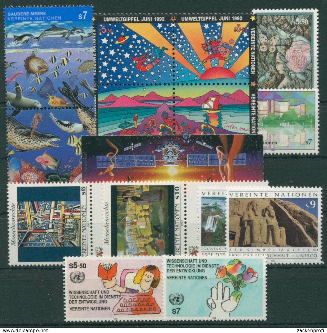 UNO Wien Jahrgang 1992 Komplett Postfrisch (G14444) - Unused Stamps