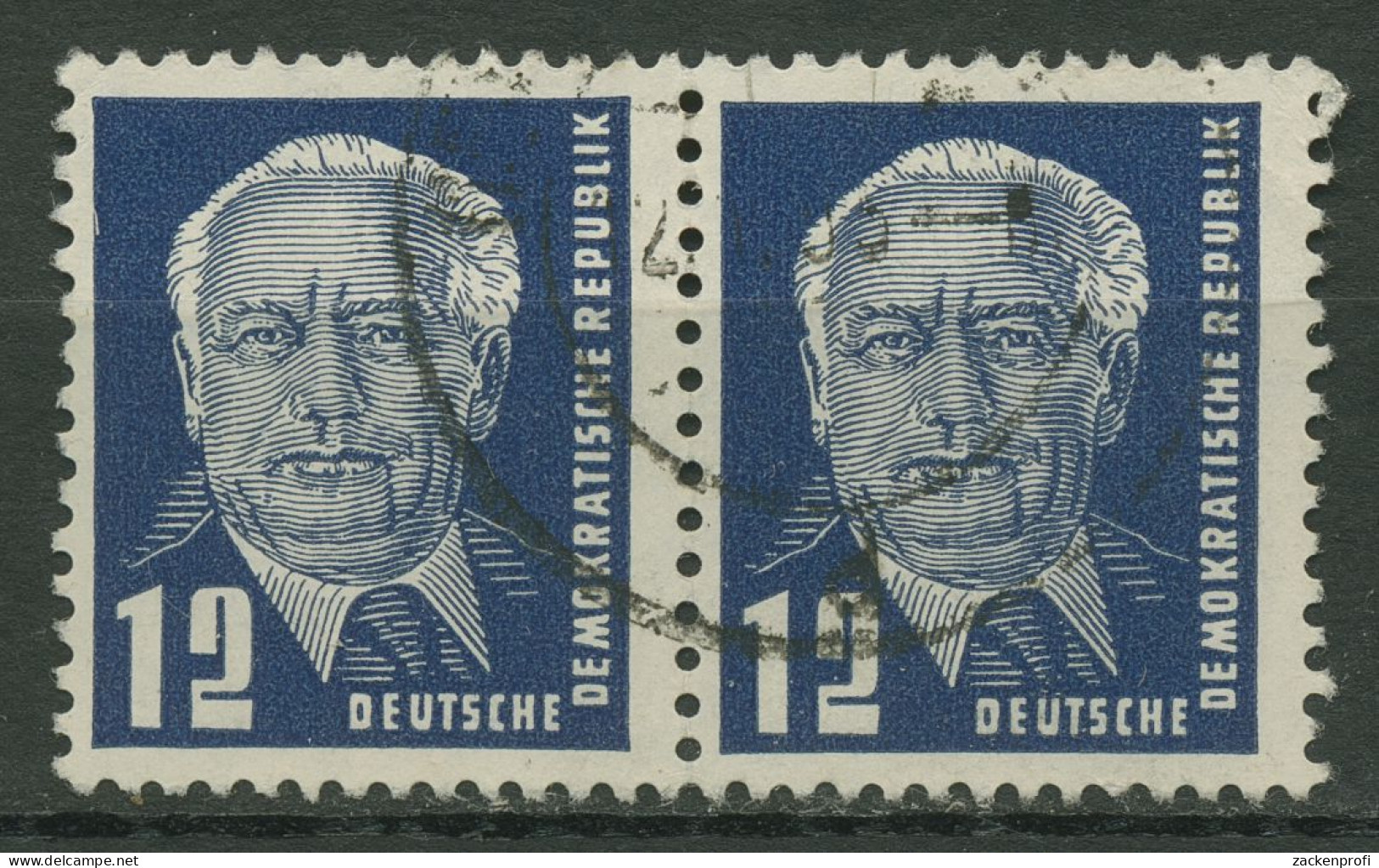 DDR 1952 Wilhelm Pieck Mit X I Wasserzeichen 323 Va X I Paar Gestempelt - Gebruikt