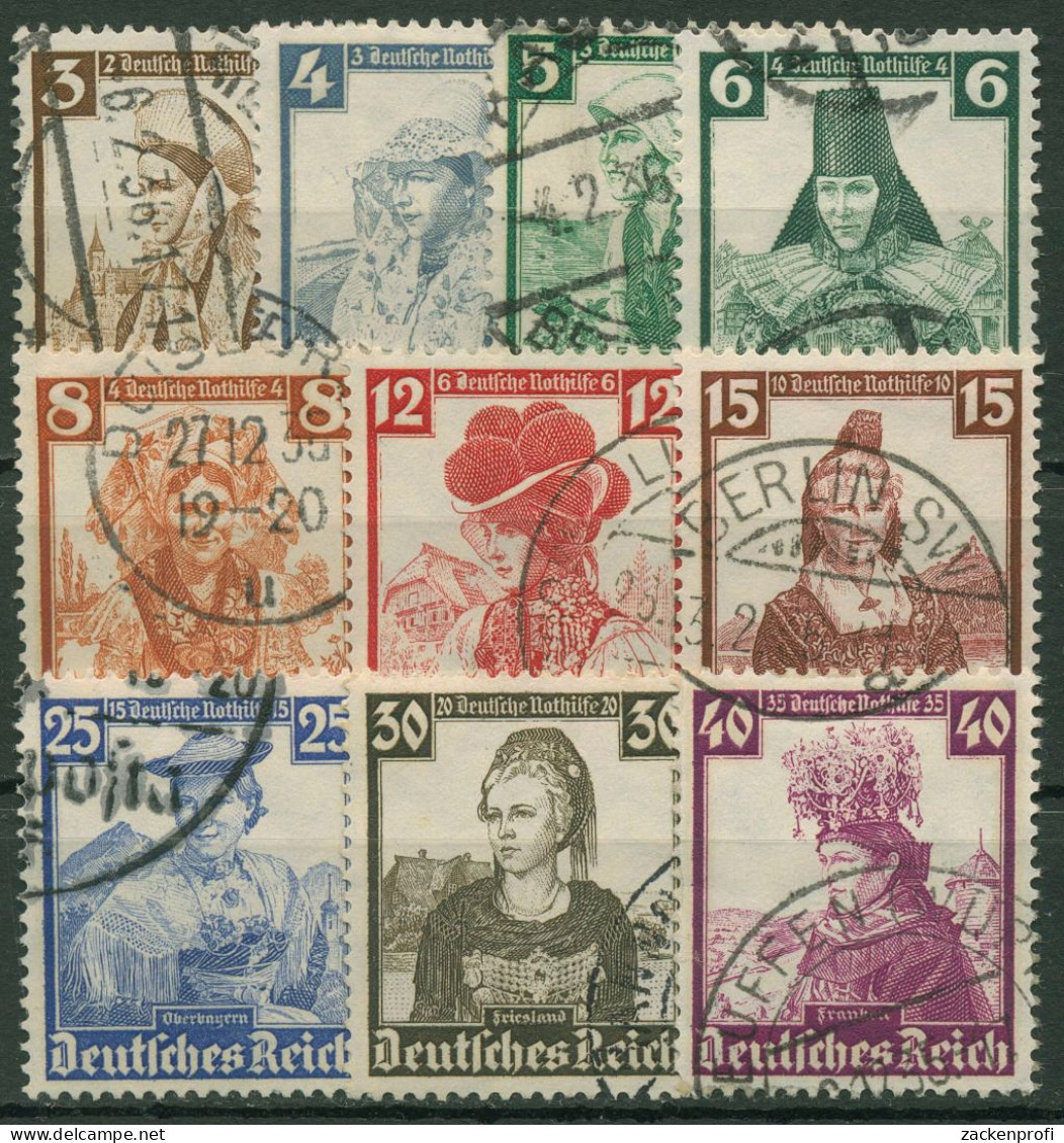 Deutsches Reich 1935 Deutsche Nothilfe Volkstrachten 588/97 Gestempelt - Gebraucht