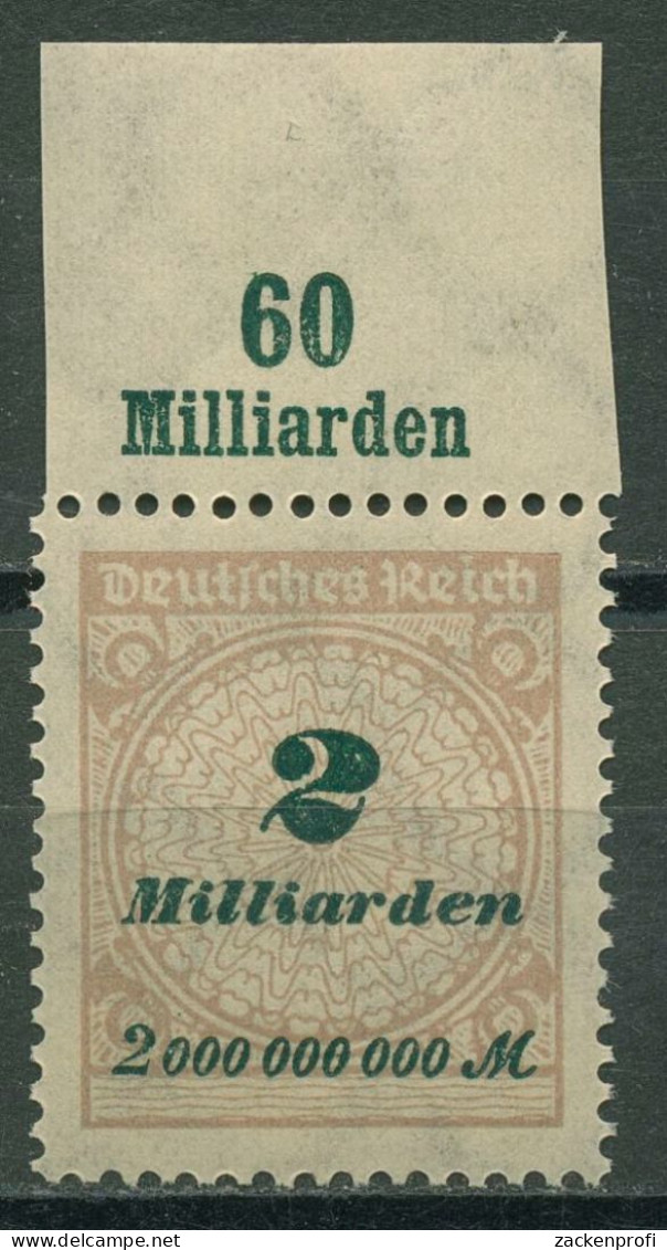 Deutsches Reich 1923 Korbdeckel Platten-Oberrand 326 AP OR A Postfrisch - Ungebraucht
