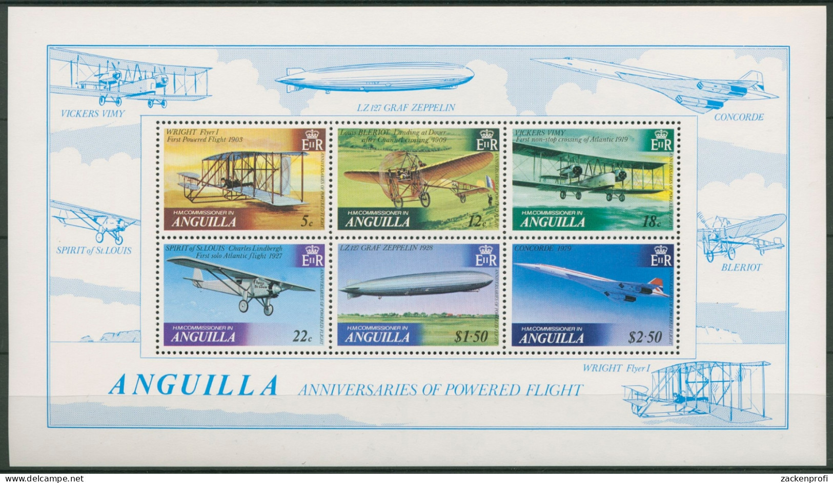 Anguilla 1979 Brüder Wright Motorflug Block 26 Postfrisch (C94631) - Anguilla (1968-...)