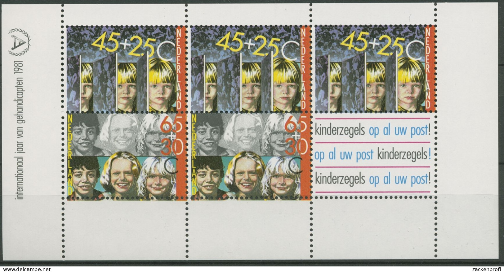 Niederlande 1981 Voor Het Kind Jahr Der Behinderten Block 23 Postfrisch (C95010) - Blocs