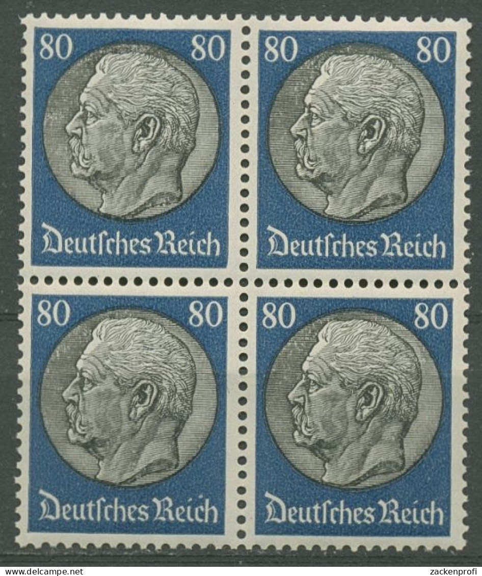 Deutsches Reich 1933 Paul Von Hindenburg 4er-Block Mit WZ 4, 527 Postfrisch - Ungebraucht