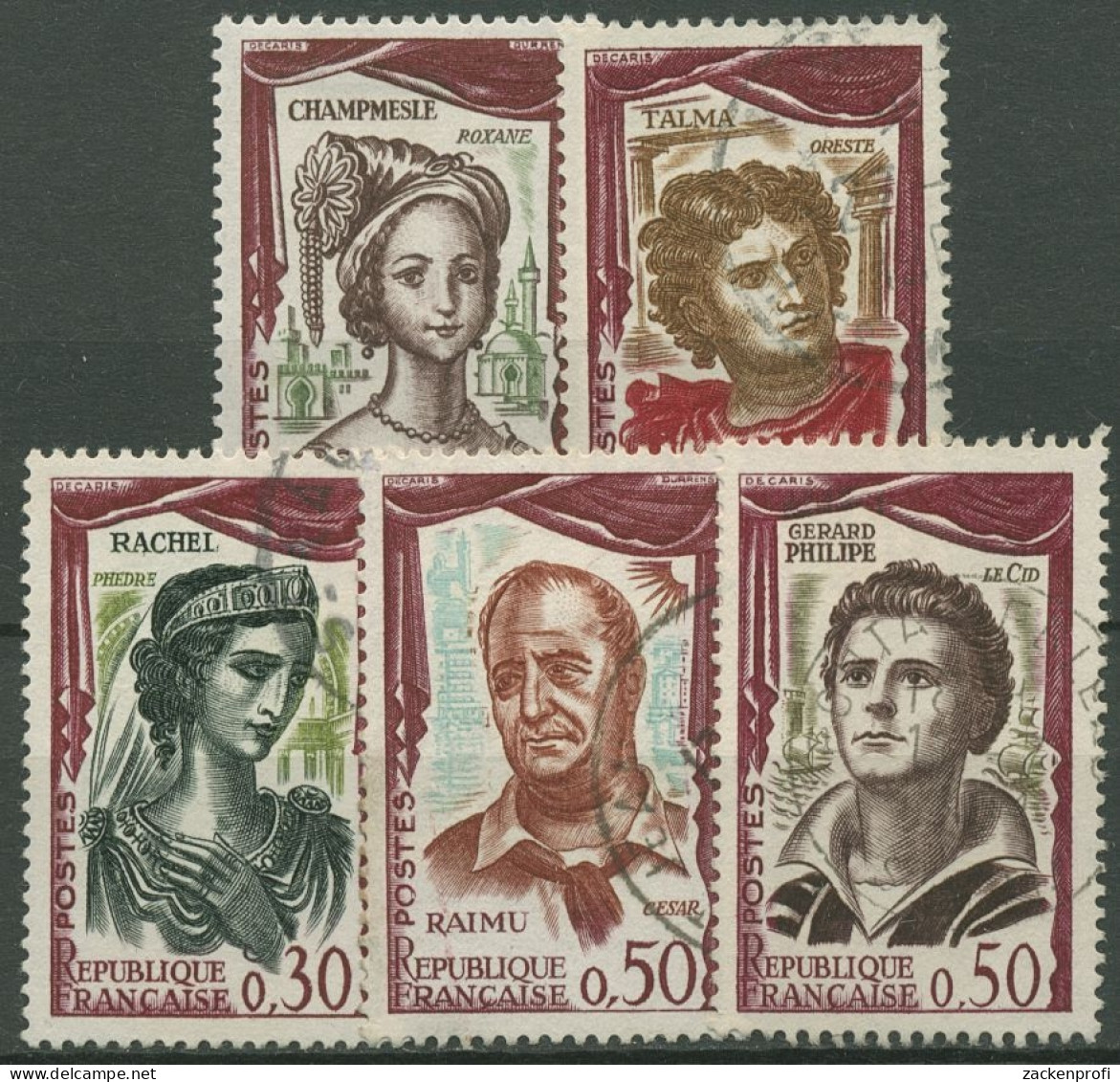 Frankreich 1961 Schauspieler 1355/59 Gestempelt - Used Stamps