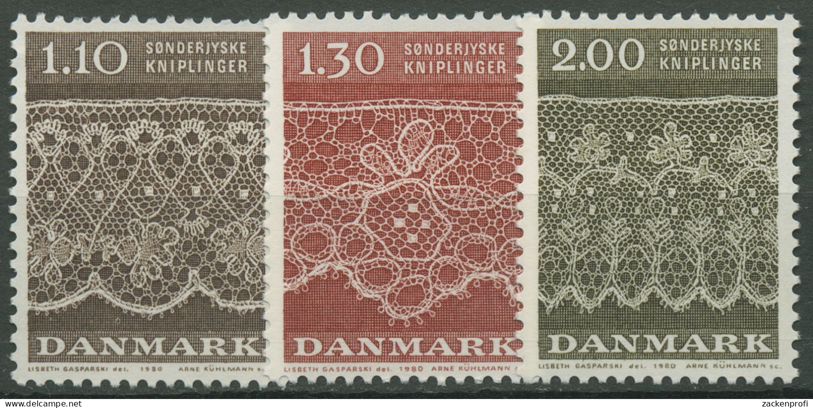 Dänemark 1980 Klöppelspitzen 715/17 Postfrisch - Unused Stamps