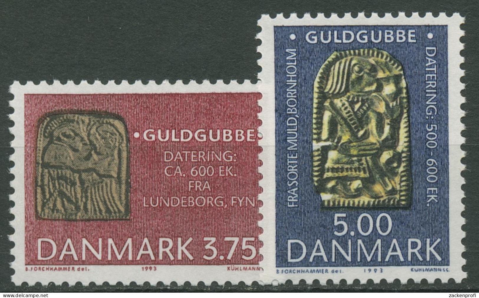 Dänemark 1993 Archäologische Funde Goldgubbe 1046/47 Postfrisch - Neufs