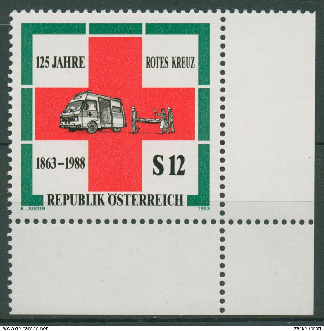 Österreich 1988 Internationales Rotes Kreuz 1920 Ecke Postfrisch - Ungebraucht