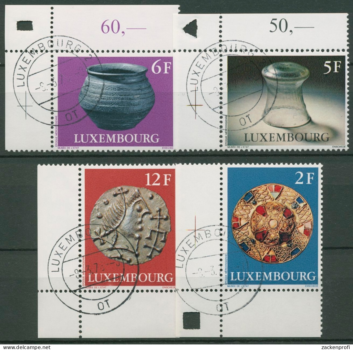 Luxemburg 1976 Archäologische Funde 924/27 Ecke Gestempelt - Usados
