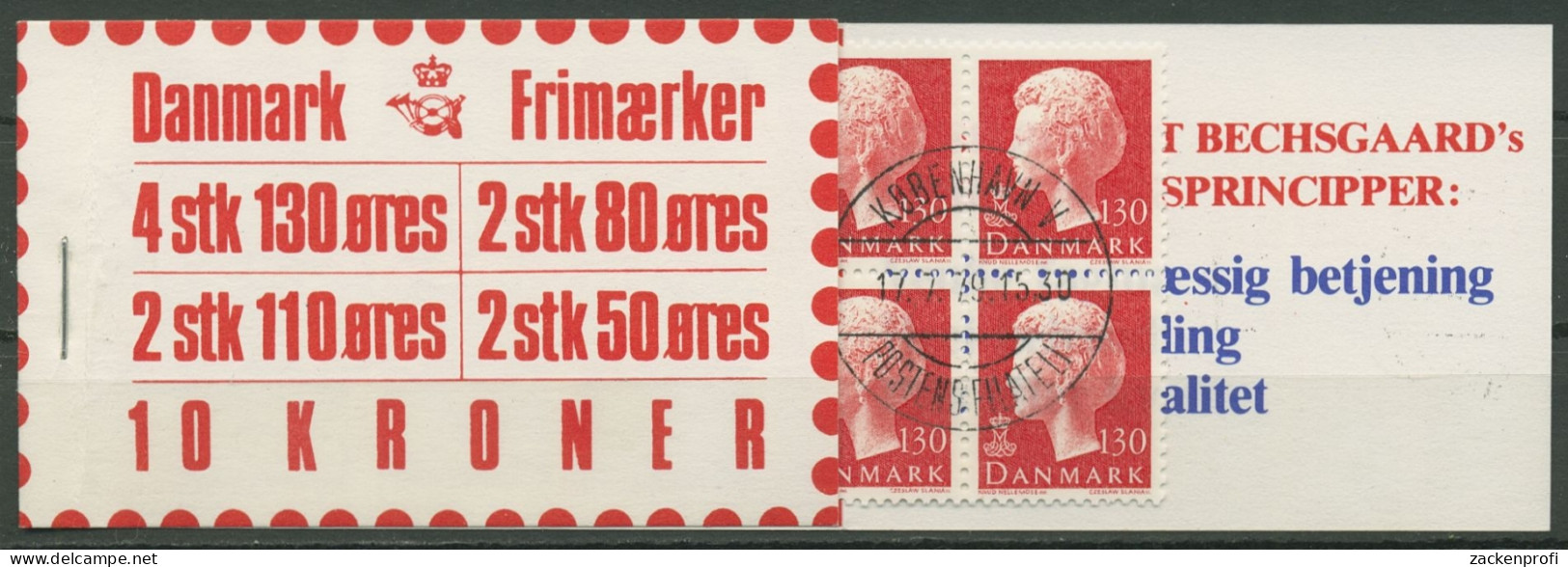 Dänemark 1979 Ziffern/Königin Markenheftchen MH 27 Gestempelt (C96571) - Carnets
