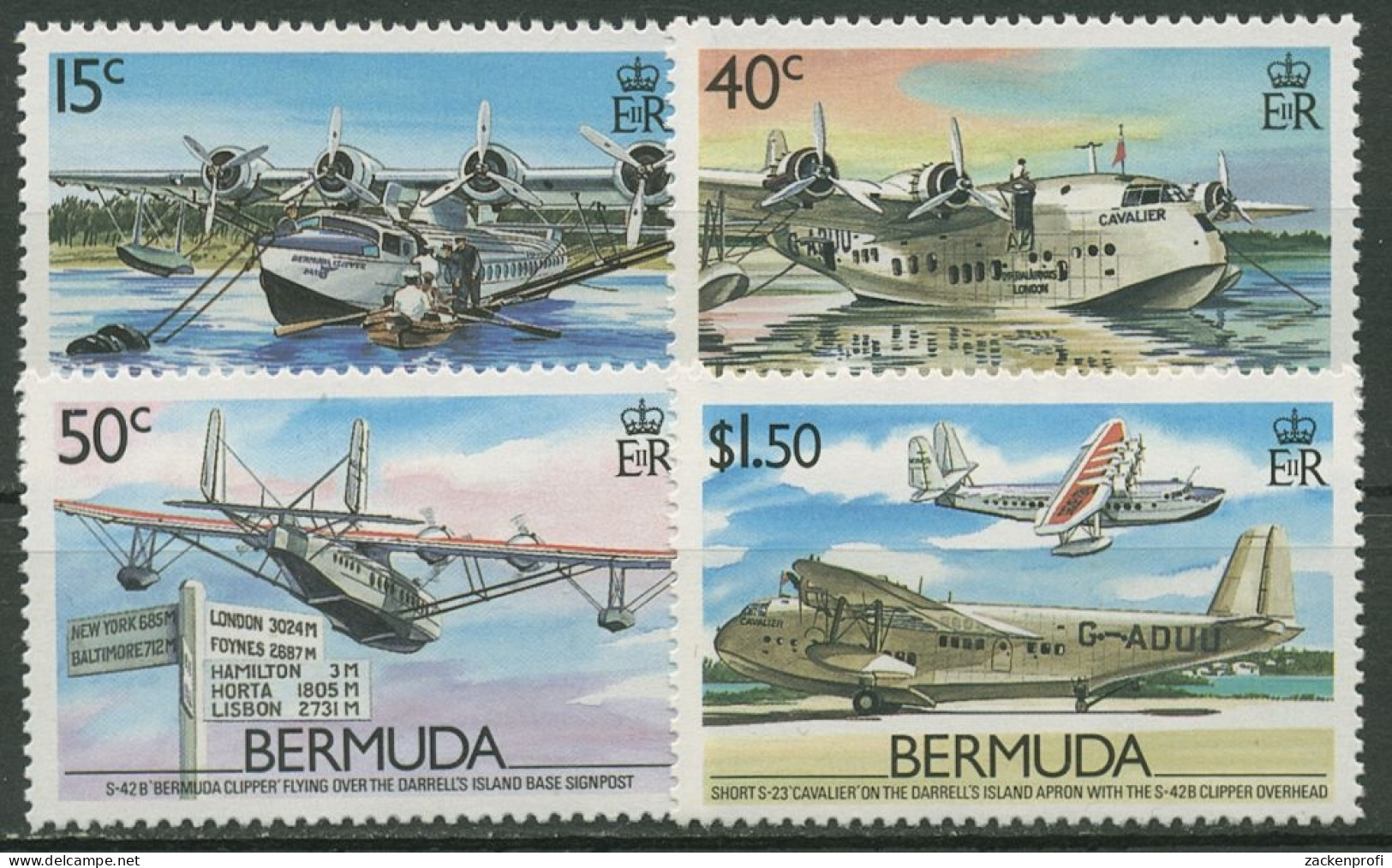 Bermuda-Inseln 1987 Flugverbindung Mit Bermuda Flugzeuge 513/16 Postfrisch - Bermuda